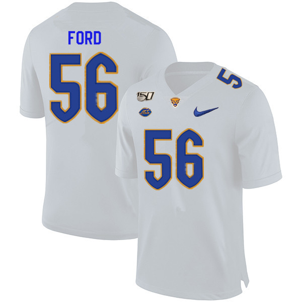 2019 Men #56 Brandon Ford Pitt Panthers College Football Jerseys Sale-White